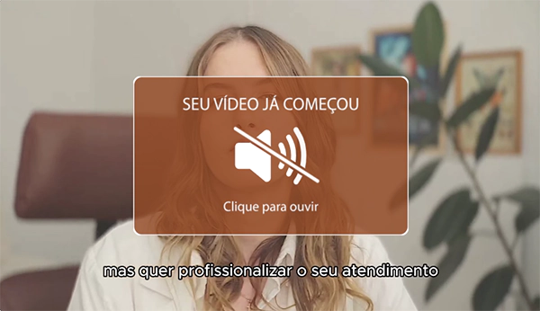 imagem da landing page da Ana Cristi Beier com Pluma Vídeo ativo